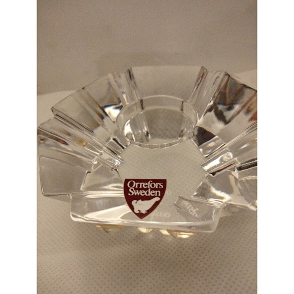 Orrefors Sweden Vintage Crystal Star Burst Paper Weight Signed - Picture 2 of 4